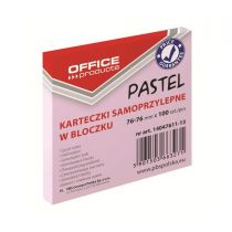 Karteczki samoprzylepne Office Products 76 x 76 mm różowy pastel