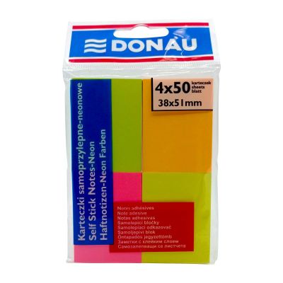 Karteczki samoprzylepne Donau 38 x 51 - 4 szt. Neon