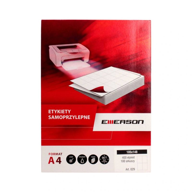 Etykiety 105 x 148 mm uniwersalne Emerson