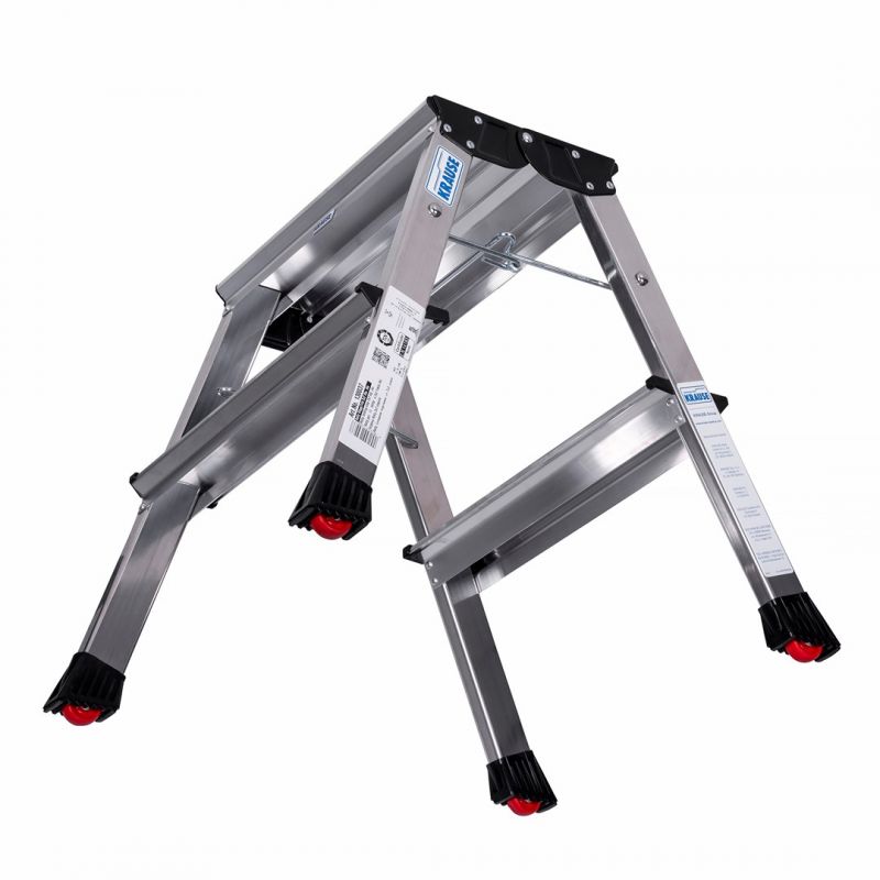 Krause 130037 klaptrapje 2 x 2 treden aluminium met rolstop