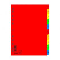 Przekładki plastikowe Donau PP A4 kolorowe numeryczne 1 - 10