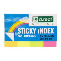 Indexovacie záložky D.RECT Office 4x20x50 Paper Neon