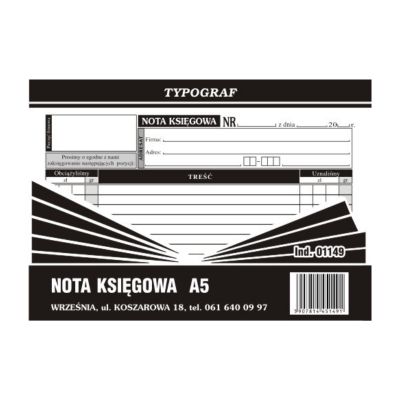 Nota księgowa A5