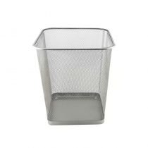 Kosz na śmieci D.RECT srebrny siatka kwadrat 18L 110785