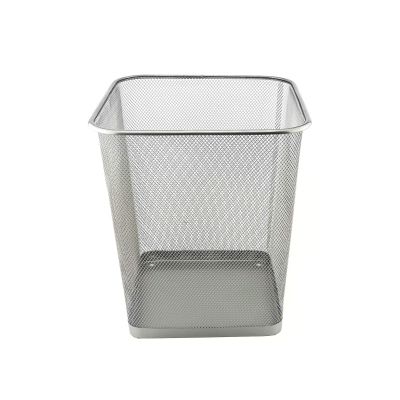 Kosz na śmieci D.RECT srebrny siatka kwadrat 18L 110785
