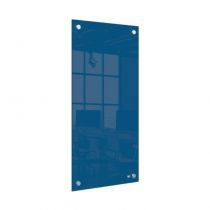 Mała podłużna szklana tabliczka suchościeralna Nobo niebieska 300 x 600 mm 1915607
