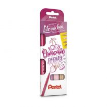 Pisaki pędzelkowe Pentel Brush Sign Pen SES15 Owocowe popisy 4 kol.