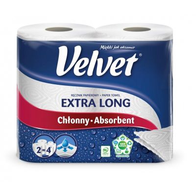 Ręcznik papierowy Velvet 90 listków 2 rolki