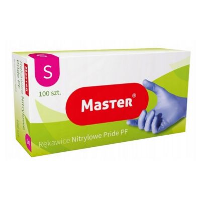 Rękawiczki jednorazowe Master nitrylowe roz. S niebieskie 100 szt.
