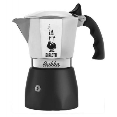 Bialetti Brikka, Przelewowy ekspres do kawy, Czarny, Srebrny, Metal, Plastik, 2 filiżanki, Tworzywo termoplastyczne, 1 szt.