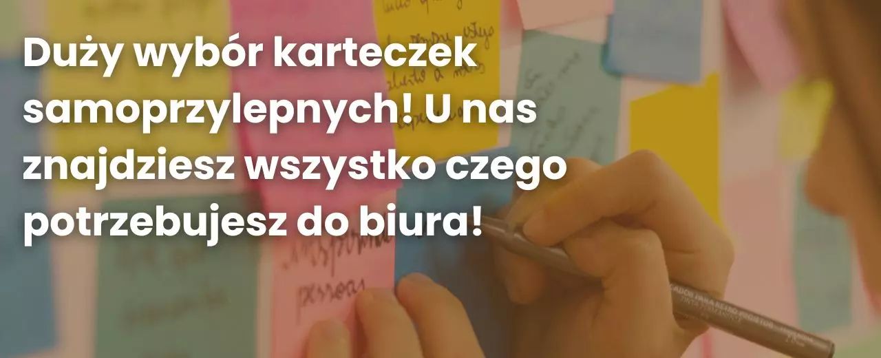 Duży wybór karteczek samoprzylepnych! U nas znajdziesz wszystko czego potrzebujesz do biura!