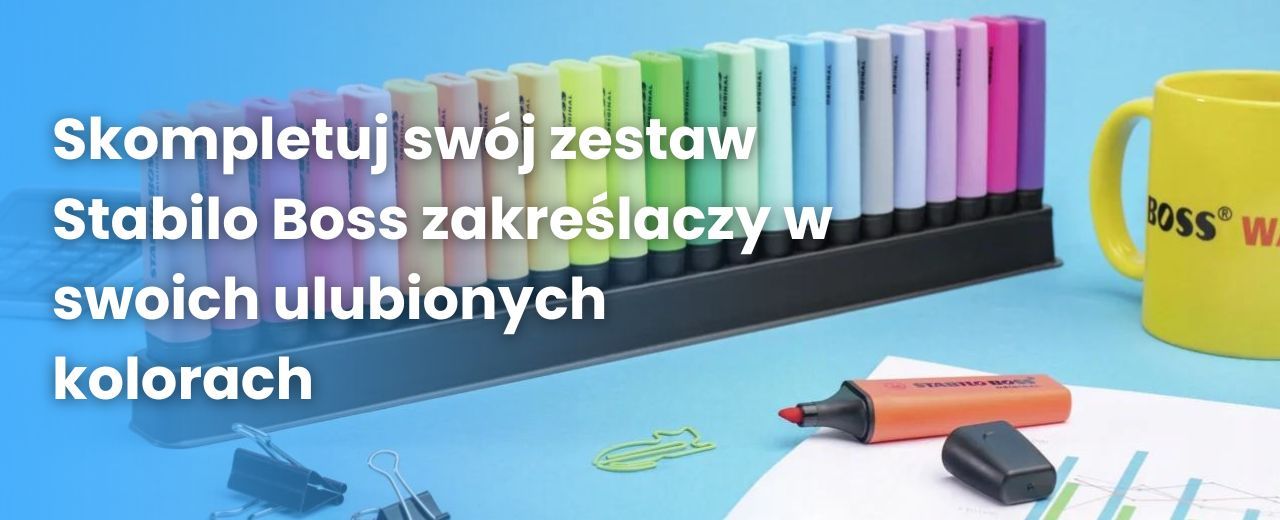 Skompletuj swój zestaw zakreślaczy Stabilo Boss w swoich ulubionych kolorach